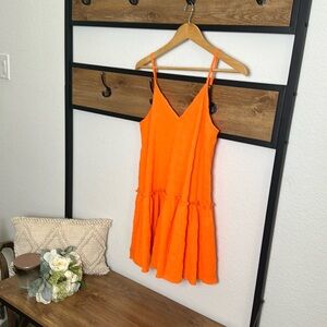 Women’s fun orange spaghetti strap (adjustable) SHEIN dress - sz Med -Worn once